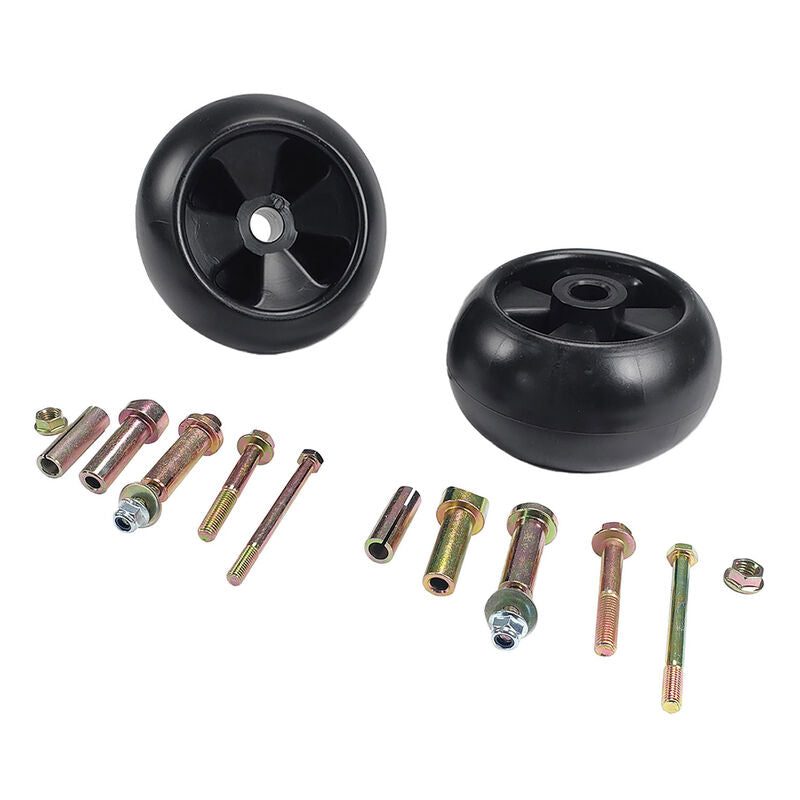 2Pcs 5" Deck Wheels Axle Kits Fit For John Deere Ride On Mowers AM116299 AM133602 M111489 - image 1