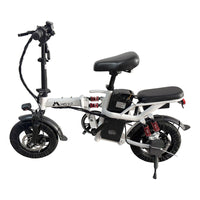 White Adult 1000W Electric Bike Foldable E Bicycle Mountain E Bikes 14" 3 Speed 50km/h - image 3