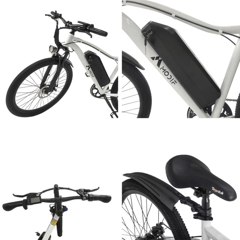 White 1500W Electric Bike 26'' E-MTB 48V Ebike Adult off Road City Bicycle Commuter - image 4