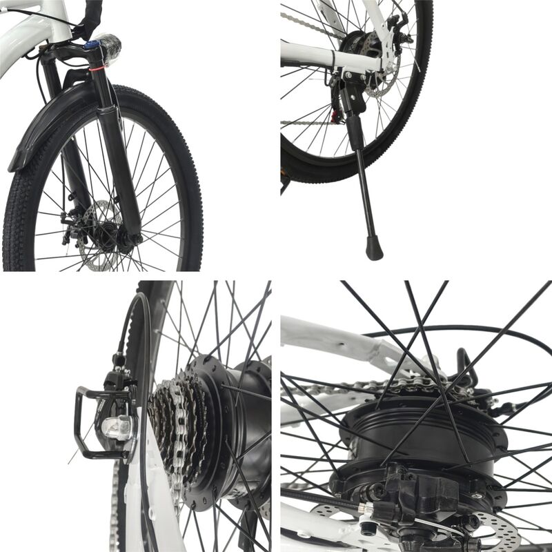 White 1500W Electric Bike 26'' E-MTB 48V Ebike Adult off Road City Bicycle Commuter - image 5