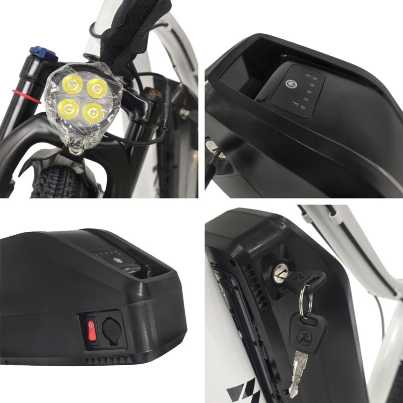 White 1500W Electric Bike 26'' E-MTB 48V Ebike Adult off Road City Bicycle Commuter - image 7