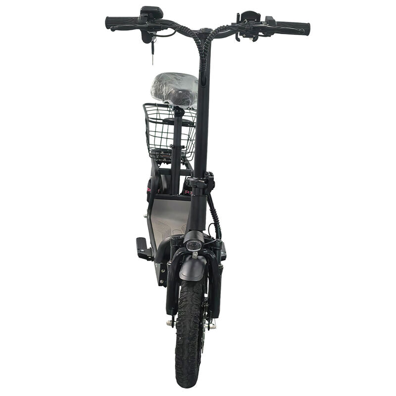 Black Electric Scooter With Seat Foldable Motorised Adults EScooter Commuter - image 2