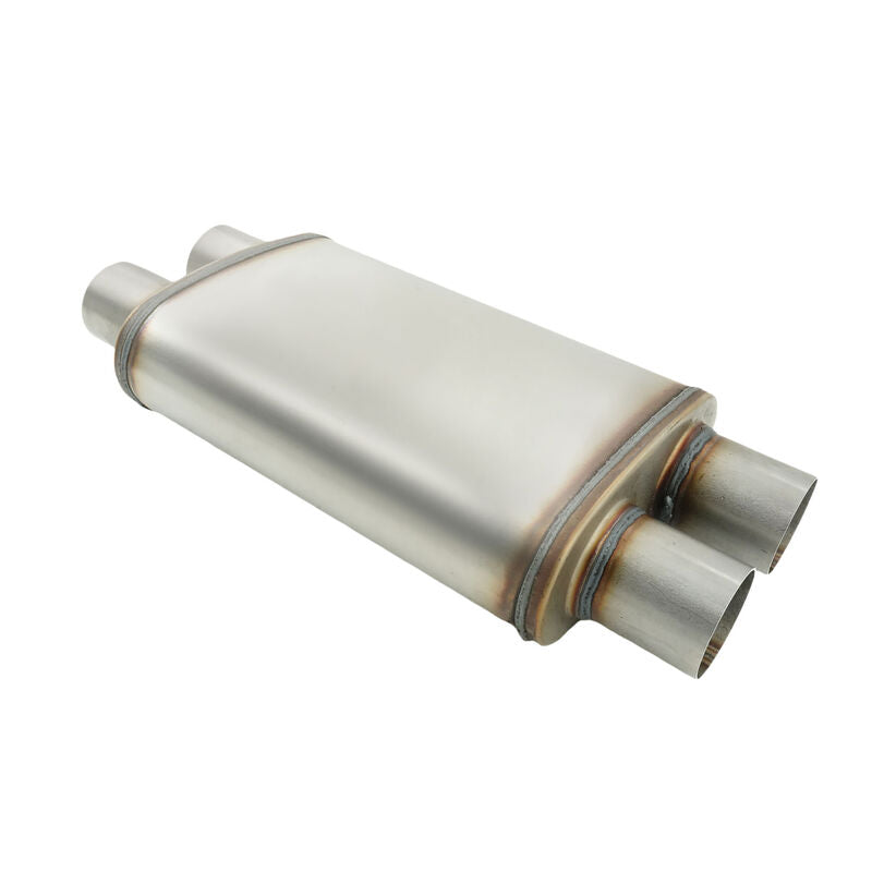 2.5" Twin in/out Stainless Steel Cross Over X-Pipe Muffler Exhaust - image 3