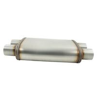 2.5" Twin in/out Stainless Steel Cross Over X-Pipe Muffler Exhaust - image 4