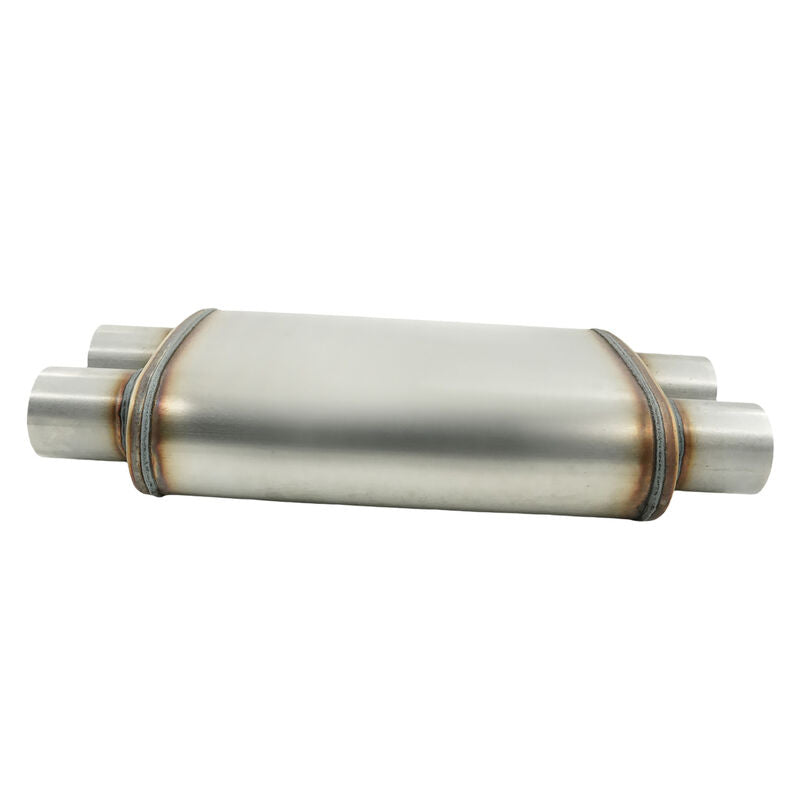 2.5" Twin in/out Stainless Steel Cross Over X-Pipe Muffler Exhaust - image 4