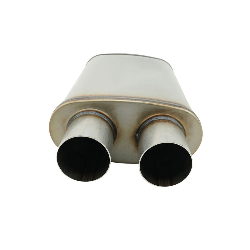 2.5" Twin in/out Stainless Steel Cross Over X-Pipe Muffler Exhaust - image 5