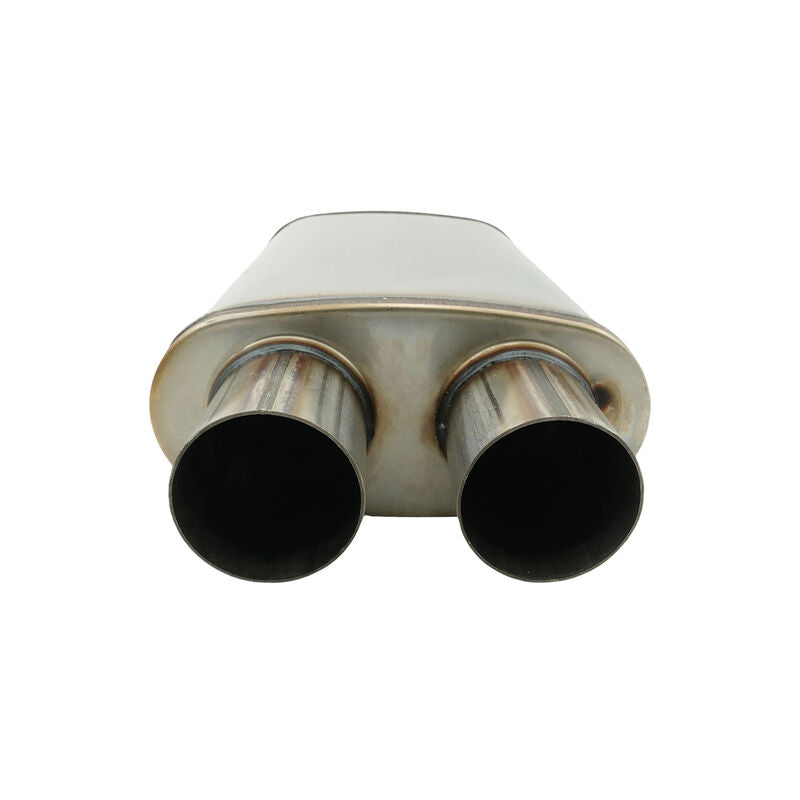 2.5" Twin in/out Stainless Steel Cross Over X-Pipe Muffler Exhaust - image 6