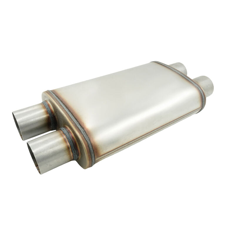 2.5" Twin in/out Stainless Steel Cross Over X-Pipe Muffler Exhaust - image 7