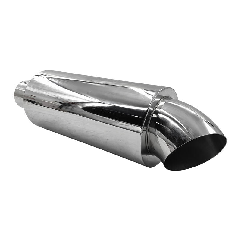 Polished Tip Exhaust Muffler Cannon 480mm Length 3" Inlet 4" Outlet - image 2