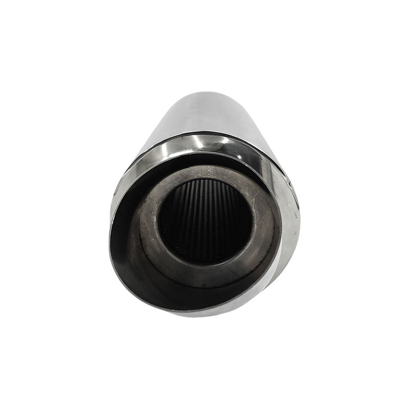 Polished Tip Exhaust Muffler Cannon 480mm Length 3" Inlet 4" Outlet - image 5
