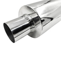 Polished Tip Exhaust Muffler Cannon 480mm Length 3" Inlet 4" Outlet - image 7