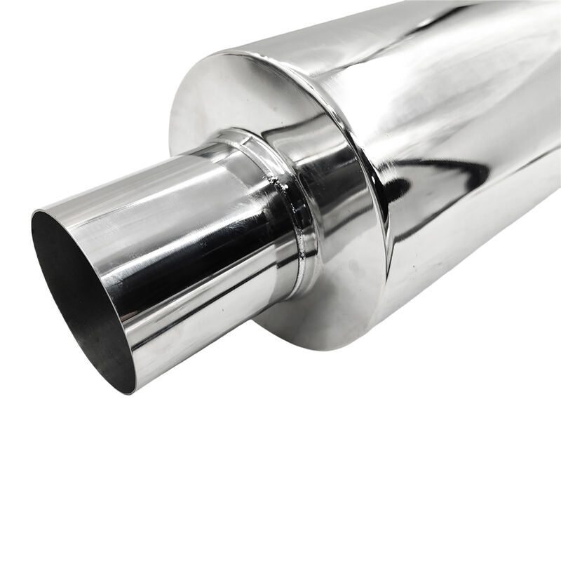 Polished Tip Exhaust Muffler Cannon 480mm Length 3" Inlet 4" Outlet - image 7