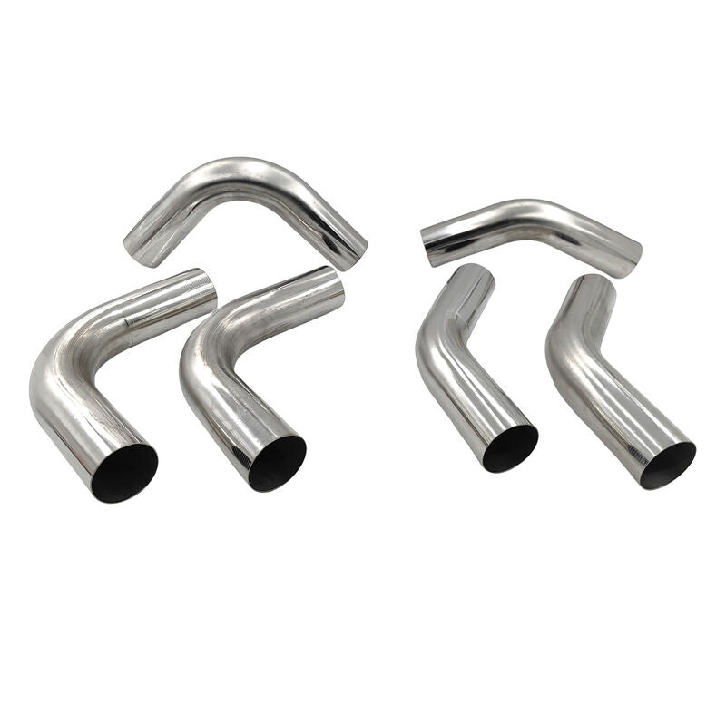 6 Pcs 3" Inch 76mm Exhaust Pipe Mandrel Bend Mild Steel 45 Degree & 90 Degree Bends - image 2