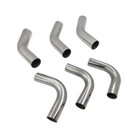 6Pcs Exhaust Pipe Mandrel Bend 2.5" Inch 63.5mm 45 & 90 Degree Semi Bright Mild Steel - image 3