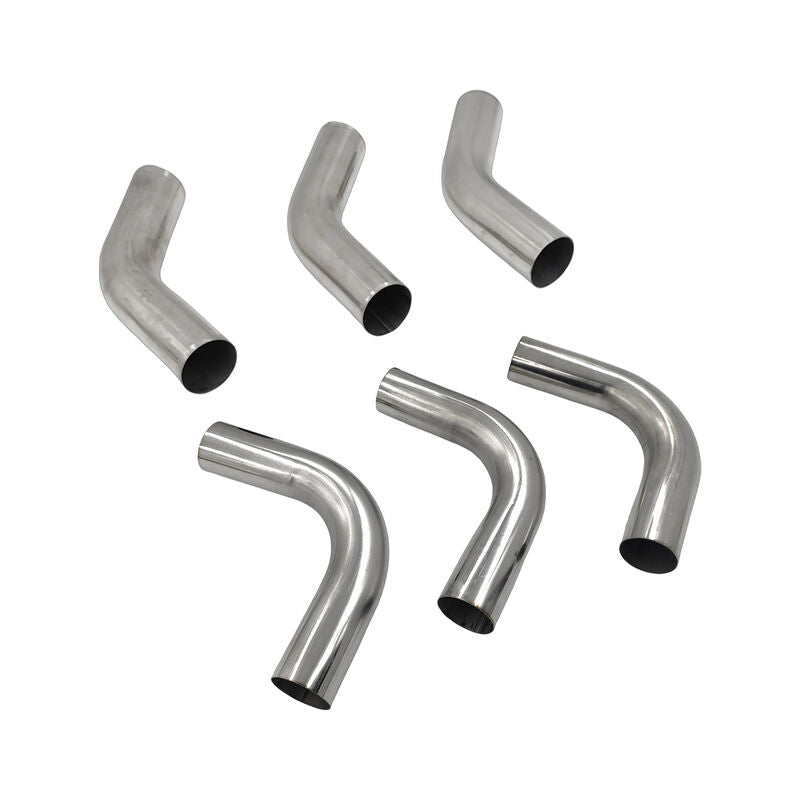 6Pcs Exhaust Pipe Mandrel Bend 2.5" Inch 63.5mm 45 & 90 Degree Semi Bright Mild Steel - image 3