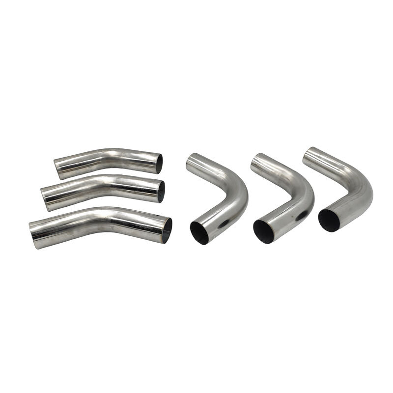 6Pcs Exhaust Pipe Mandrel Bend 2.5" Inch 63.5mm 45 & 90 Degree Semi Bright Mild Steel - image 5