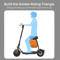 Electric Scooter Adult Foldable Travel E Bike With Seat Portable 900W 40KM/H 50KM Grey - image 4
