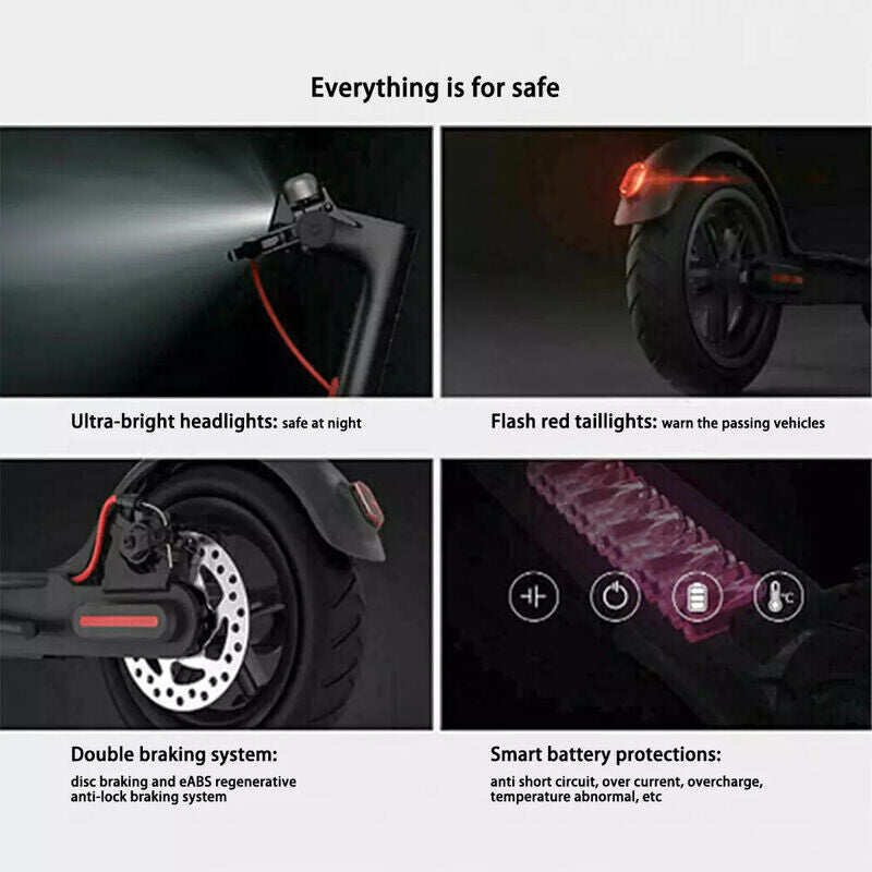 Electric Scooter Adult Foldable Travel E Bike With Seat Portable 900W 40KM/H 50KM Grey - image 7