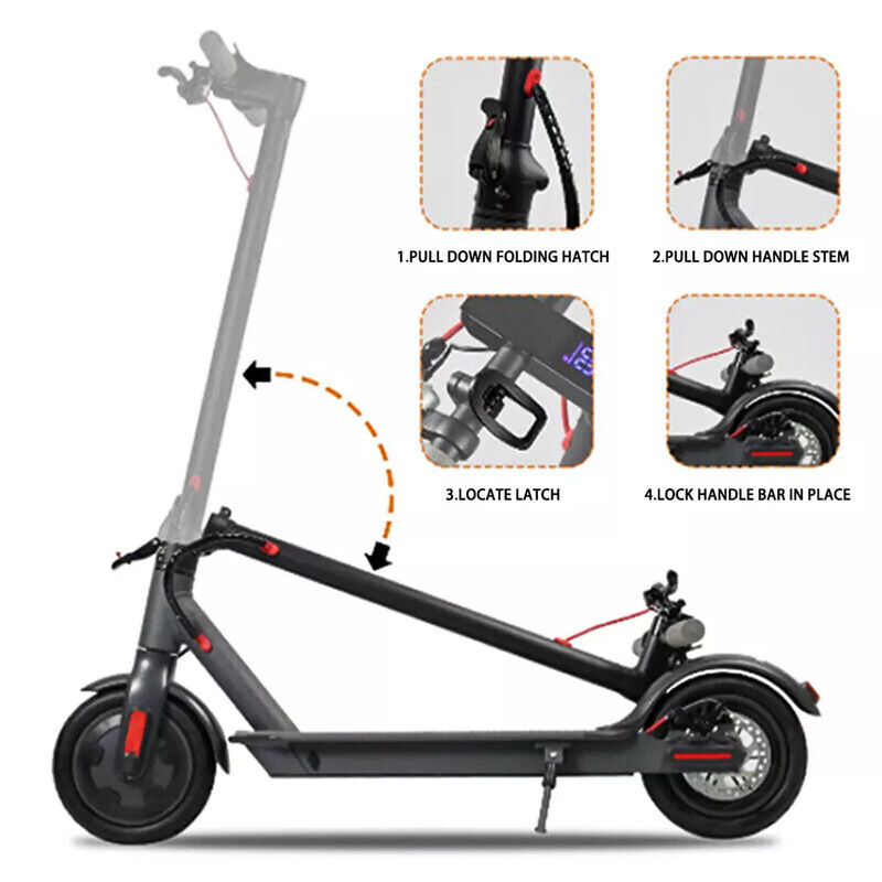 Electric Scooter Adult Foldable Travel E Bike With Seat Portable 900W 40KM/H 50KM Grey - image 9