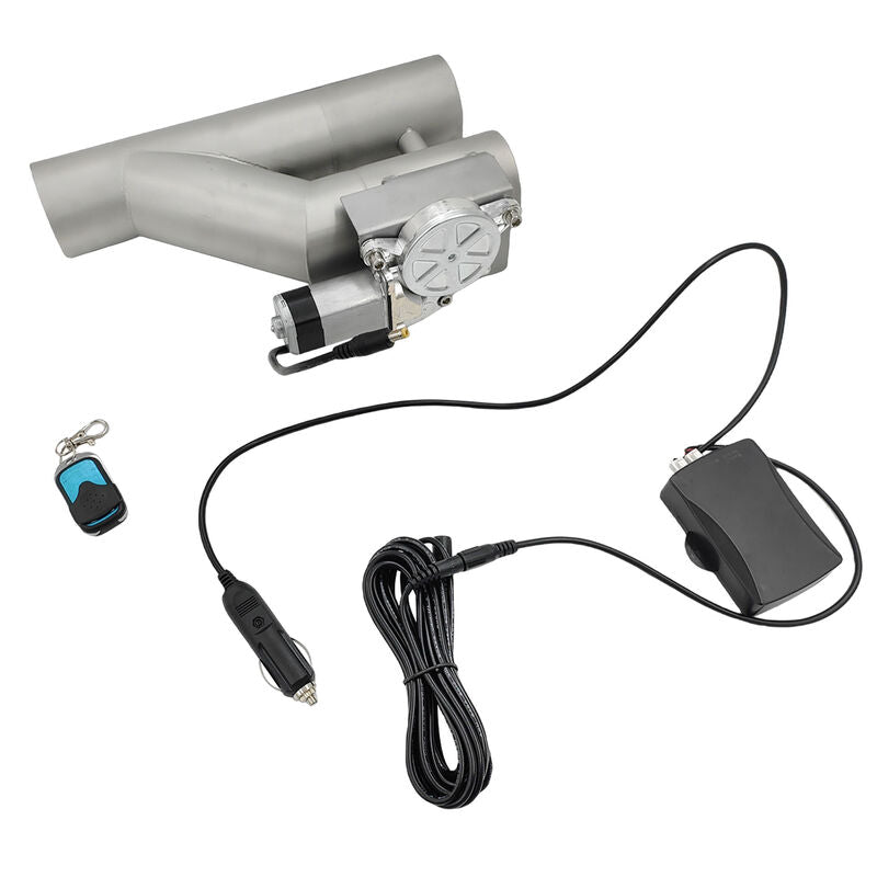 2.5 Inch Electric Exhaust Downpipe Double Valve Kit Y Steel Double Cut Off Pipe - image 1