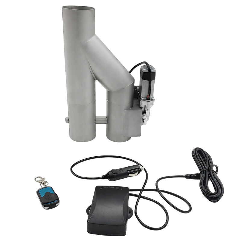 2.5 Inch Electric Exhaust Downpipe Double Valve Kit Y Steel Double Cut Off Pipe - image 2
