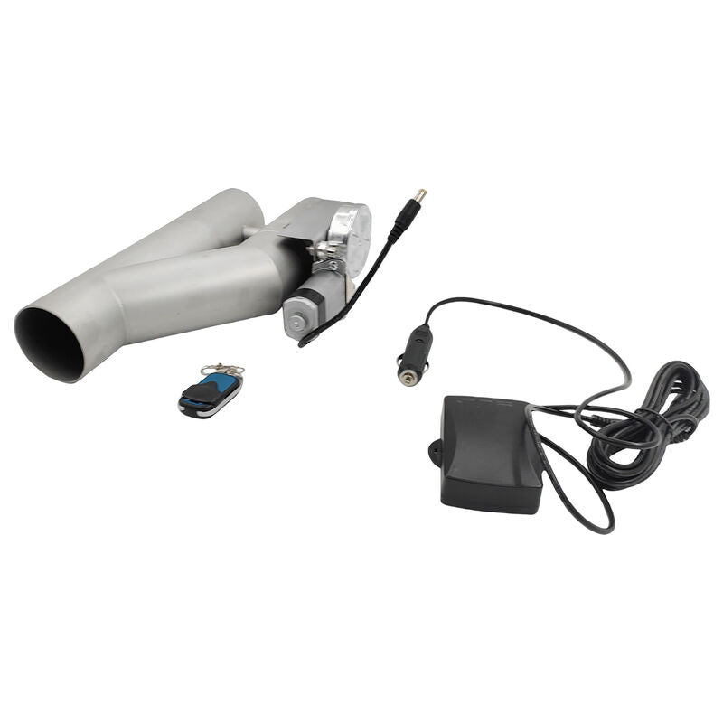 2.5 Inch Electric Exhaust Downpipe Double Valve Kit Y Steel Double Cut Off Pipe - image 4