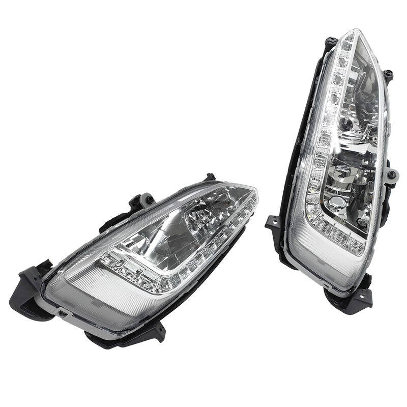 2Pcs Front LED DRL Daytime Running Light Fog Lamp Left & Right Hand Side Fit For Hyundai Santa Fe 2013-2015 - image 1