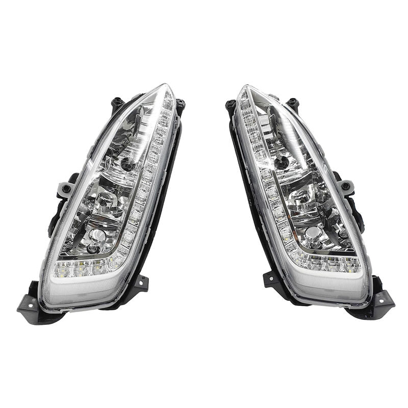 2Pcs Front LED DRL Daytime Running Light Fog Lamp Left & Right Hand Side Fit For Hyundai Santa Fe 2013-2015 - image 3