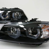 Black 3D LED DRL Angel-Eyes Projector Head Lights Fit For BMW 3-Series E91 E90 Sedan 2005-2008 - image 1
