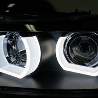 Black 3D LED DRL Angel-Eyes Projector Head Lights Fit For BMW 3-Series E91 E90 Sedan 2005-2008 - image 4