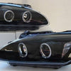Black LED Angel-Eyes Projector Headlights Fit For Honda S2000 AP1 1999-2003