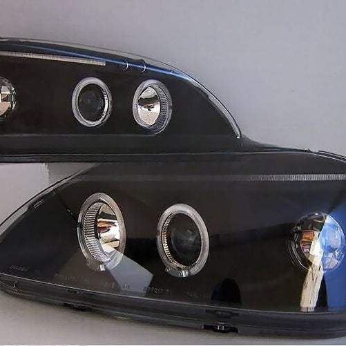 Black LED Angle Eye Projector Headlights Fit For HONDA Civic EK VTI 1996-1998 - image 2