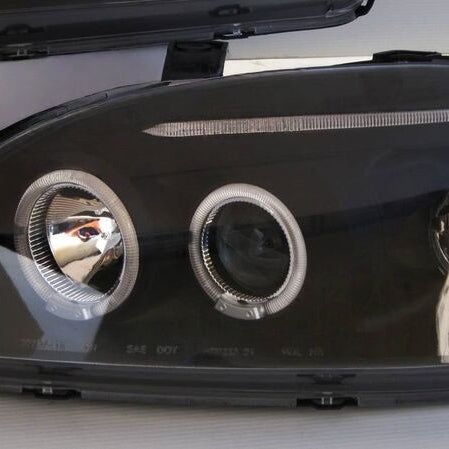 Black LED Angle Eye Projector Headlights Fit For HONDA Civic EK VTI 1996-1998 - image 3