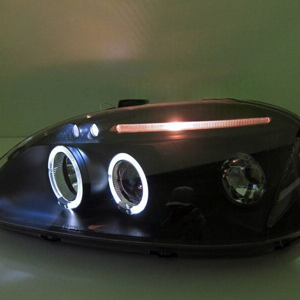 Black LED Angle Eye Projector Headlights Fit For HONDA Civic EK VTI 1996-1998 - image 4