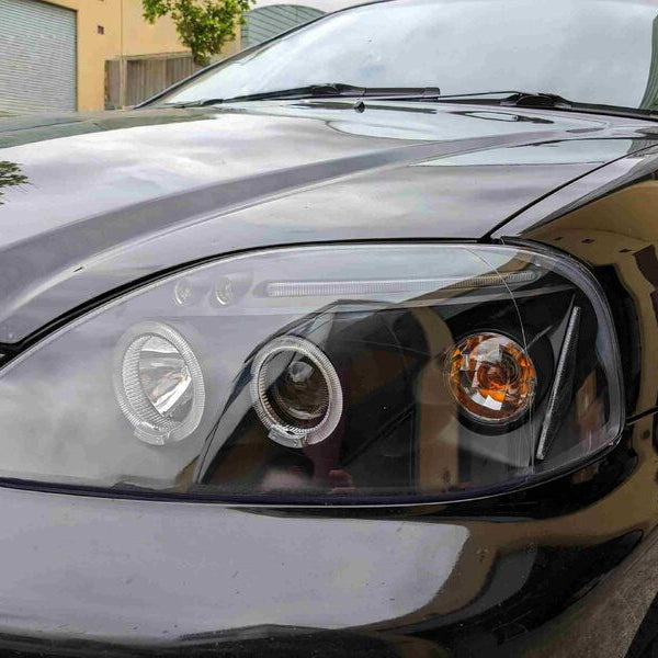 Black LED Angle Eye Projector Headlights Fit For HONDA Civic EK VTI 1996-1998 - image 8