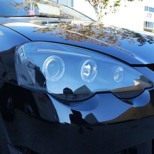 Black Dual Halo LED Projector Headlights Fit For Honda Integra Type S Type R 2001-2003 - image 4