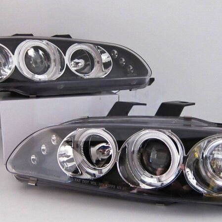 Black LED Projector Angle Eyes Headlights Fit For Honda Civic EG Si SiR Vti 1992-1995 - image 3