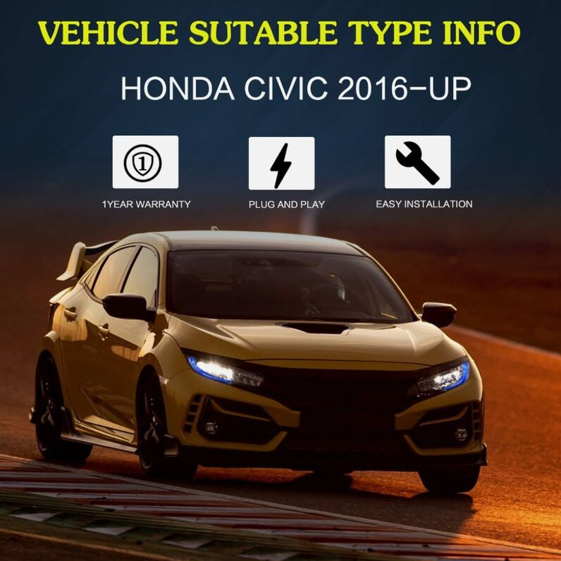 Full LED Projector Headlights Sequential DRL Fit For Honda Civic Type R FK7 FK8 2016-2021 - image 6