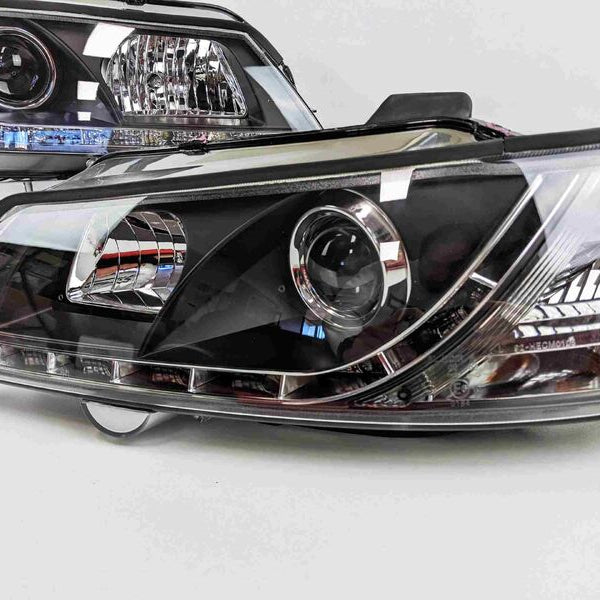 Black DRL LED Projector Head Lights Fit For Holden Commodore VY UTE 2002-2004 - image 3