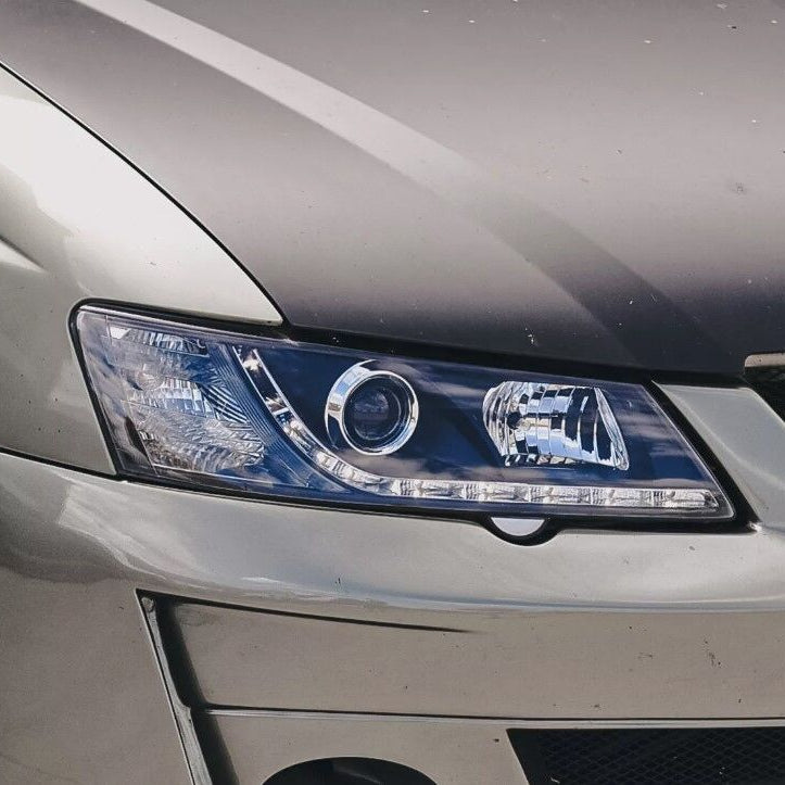 Black DRL LED Projector Head Lights Fit For Holden Commodore VY UTE 2002-2004 - image 8