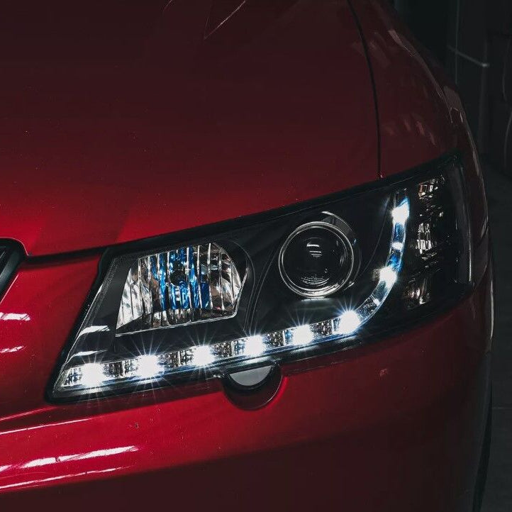 Black DRL LED Projector Head Lights Fit For Holden Commodore VY UTE 2002-2004 - image 10