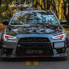 Demon Eye 3D Neon LED DRL Bar Projector Headlights Fit For Mitsubishi Lancer CJ EVO X VRX 07-17 Sequential Blink