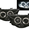 Black Ultra LED Angel Eyes Projector Headlights Fit For 2006-2015 Mitsubishi Triton