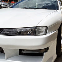 JDM Black OE Headlights & Black Corner Head Lights Fit For Nissan Silvia S14 200SX S2 1996-1998 - image 6