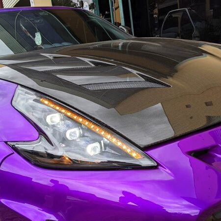 COPLUS Triple LED Projector Headlights with Sequential Indicators Fit For Nissan 370Z Z34 2008-2021