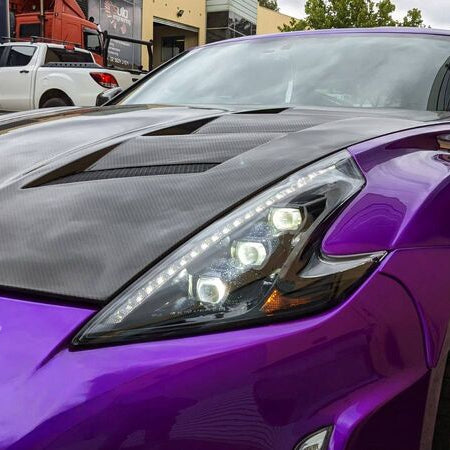 COPLUS Triple LED Projector Headlights with Sequential Indicators Fit For Nissan 370Z Z34 2008-2021