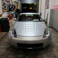 DRL LED Black Projector Headlights Fit For Nissan 350Z Z33 Fairlady Halogen Type 2003-2005 - image 7