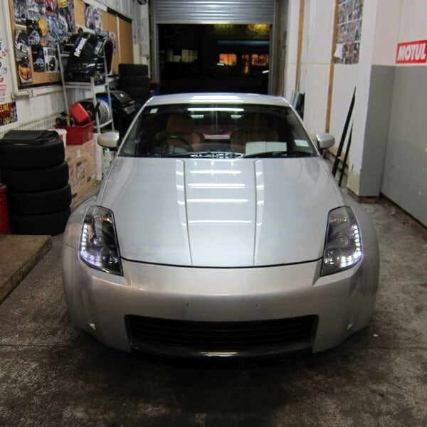 DRL LED Black Projector Headlights Fit For Nissan 350Z Z33 Fairlady Halogen Type 2003-2005 - image 7