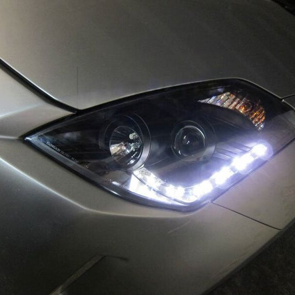 DRL LED Black Projector Headlights Fit For Nissan 350Z Z33 Fairlady Halogen Type 2003-2005 - image 10
