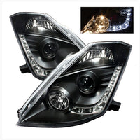 DRL LED Black Projector Headlights Fit For Nissan 350Z Z33 Fairlady Halogen Type 2003-2005 - image 12